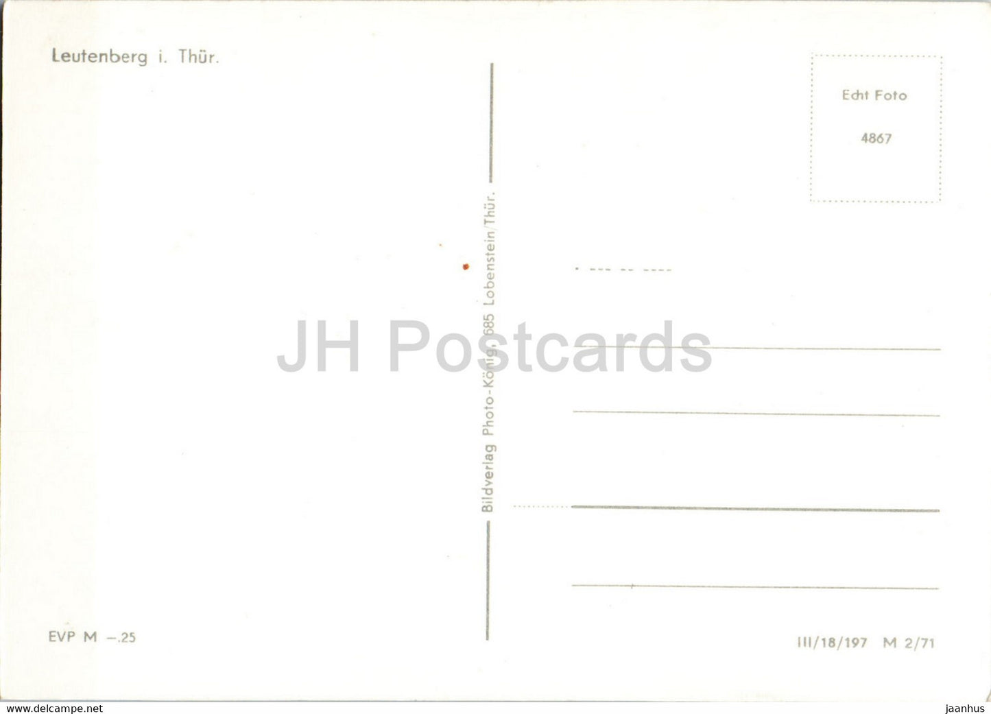 Leutenberg i Thur - old postcard - Germany DDR - unused