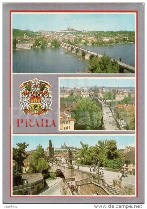 Prague Castle panorama - Charles bridge - 2 - Praha - Prague - Czechoslovakia - Czech - unused - JH Postcards