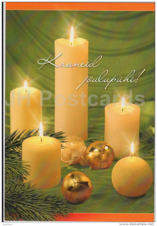 Christmas Greeting Card - candles - decorations - Estonia - used - JH Postcards