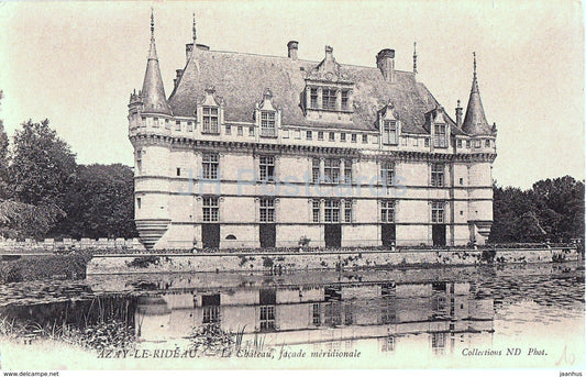 Azay Le Rideau - Le Chateau - Facade Meridionale - castle - 11 - old postcard - France - unused - JH Postcards