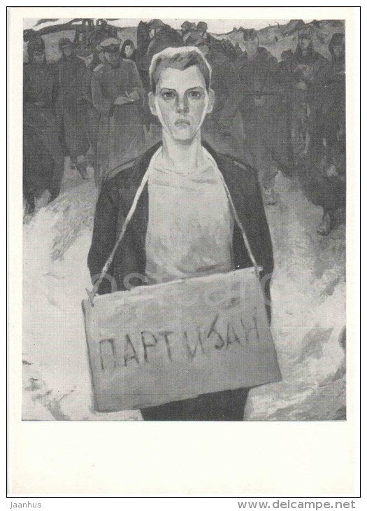 painting by N. Kornienko - Remember , 1967 - partisan - german army - russian art - unused - JH Postcards