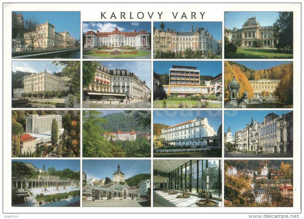 Karlovy Vary - Karlsbad - multiview - architecture - Czech - used 2005 - JH Postcards