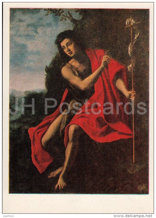 painting by Unknown Artist - John the Baptist , 1624 - Italian art - Russia USSR - 1979 - unused - JH Postcards