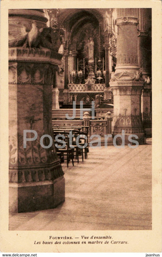 Fourviere - Vue d'ensemble - Les bases des colonnes en marbre de Carrare - old postcard - 1946 - France - used - JH Postcards