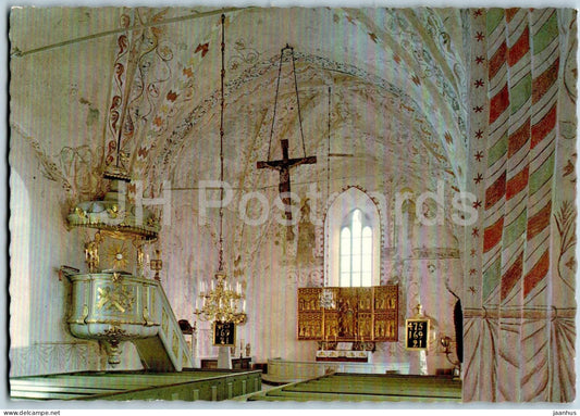 Litslena Kyrka - interior - church - 1980 - Sweden – used – JH Postcards