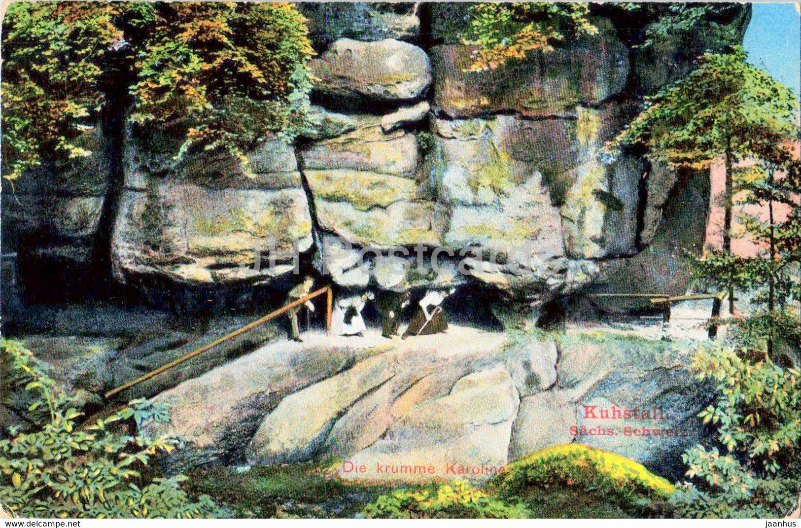 Kuhstall - Sachs Schweiz - Die krumme Karoline - 2675 - old postcard - 1911 - Germany - used - JH Postcards