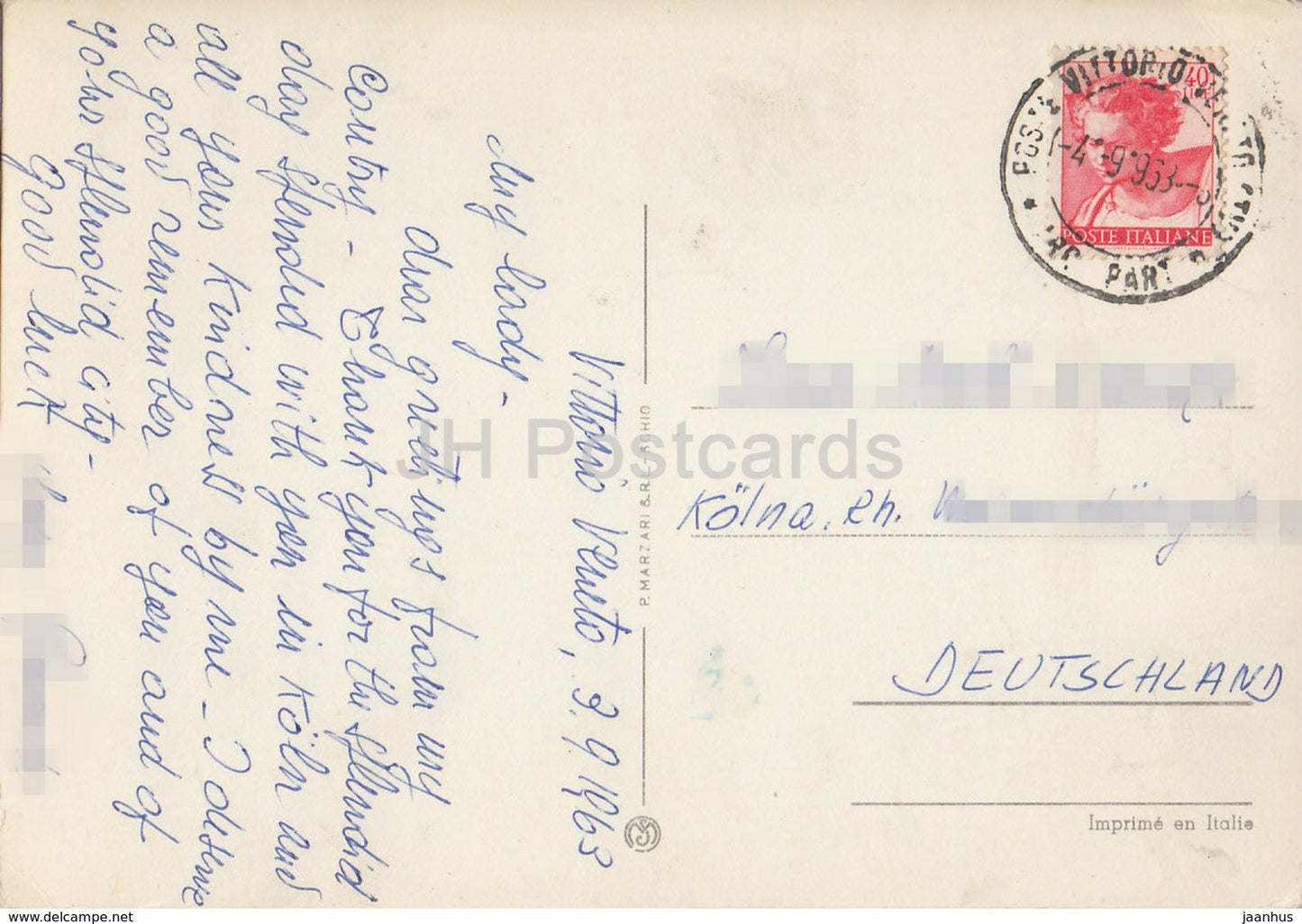 Souvenir d'Italie - Roma - Venezia - Pisa - Napoli - Palermo - Firenze - Torino - Bologna - Italy - 1963 - used