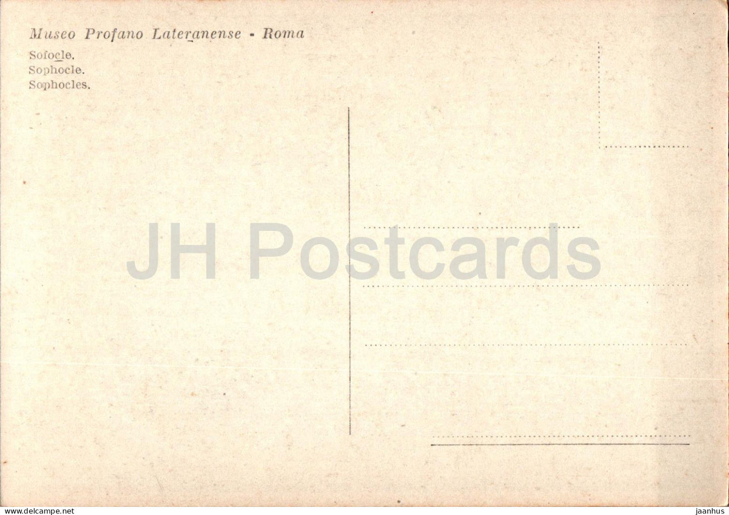 Roma - Museo Profano Lateranense - Sofocle - Sophocle - sculpture - carte postale ancienne - Italie - inutilisé
