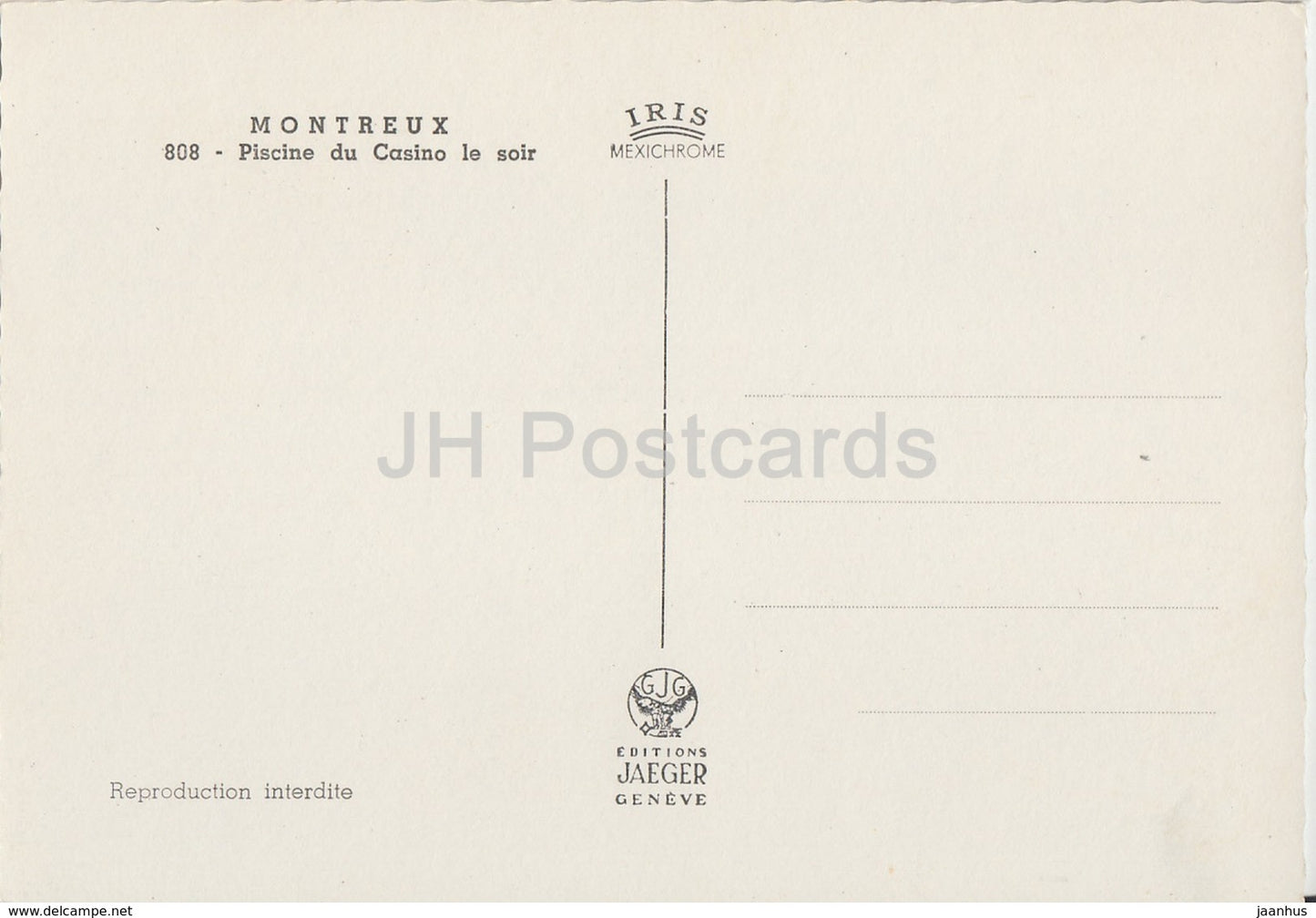 Montreux - Piscine du Casino le soir - pool - 808 - Switzerland - unused