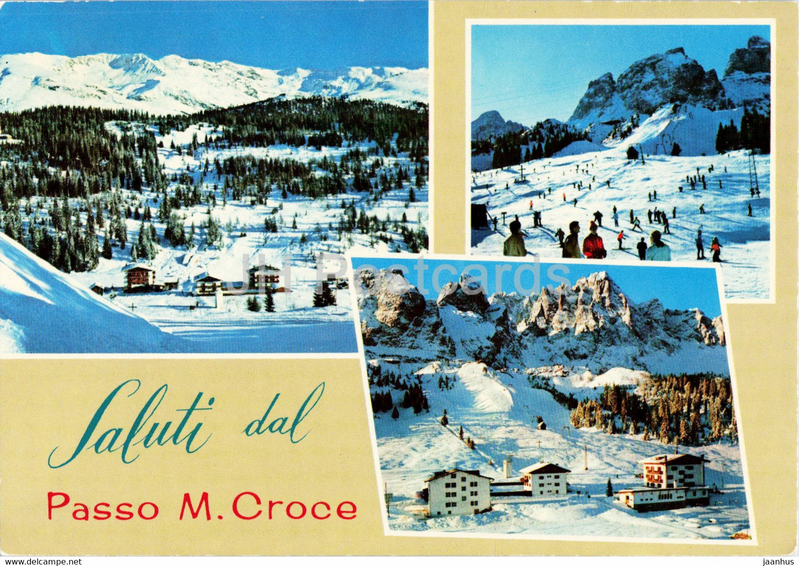 Saluti dal Passo M Croce - multiview - Italy - unused - JH Postcards