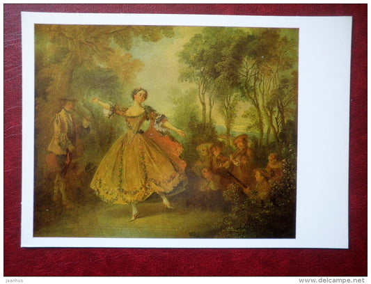 painting by Nicolas Lancret , The Dancer La Camargo - french art - unused - JH Postcards