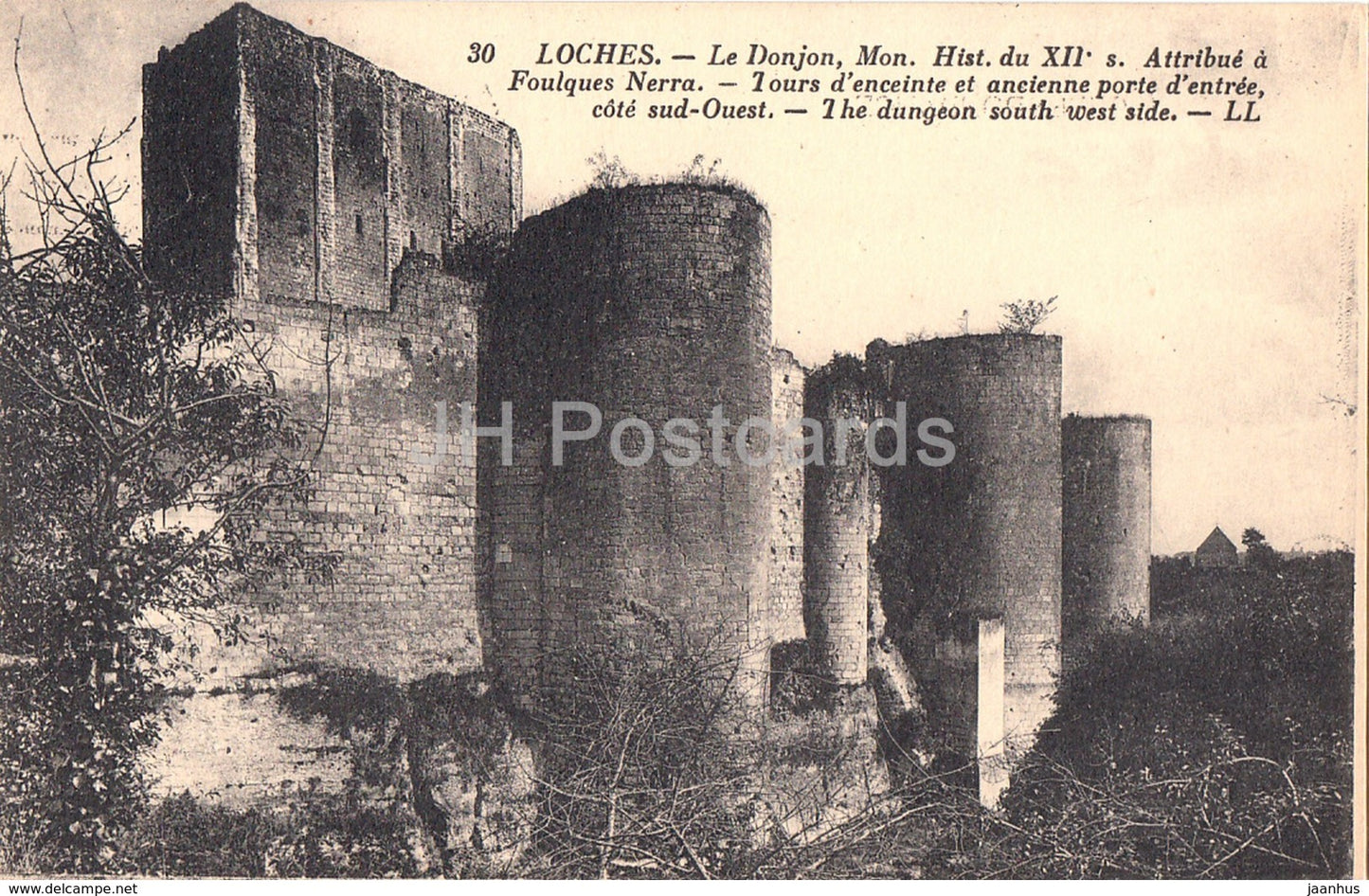 Loches - Le Donjon - Attribue a Foulques Nerra -  30 - old postcard - France - unused