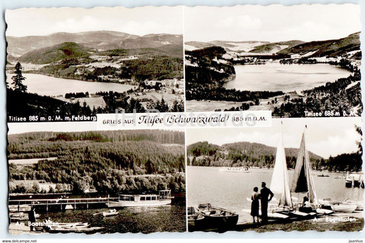 Gruss aus Titisee 885 m - Am Bootshafen - old postcard - Germany - unused - JH Postcards