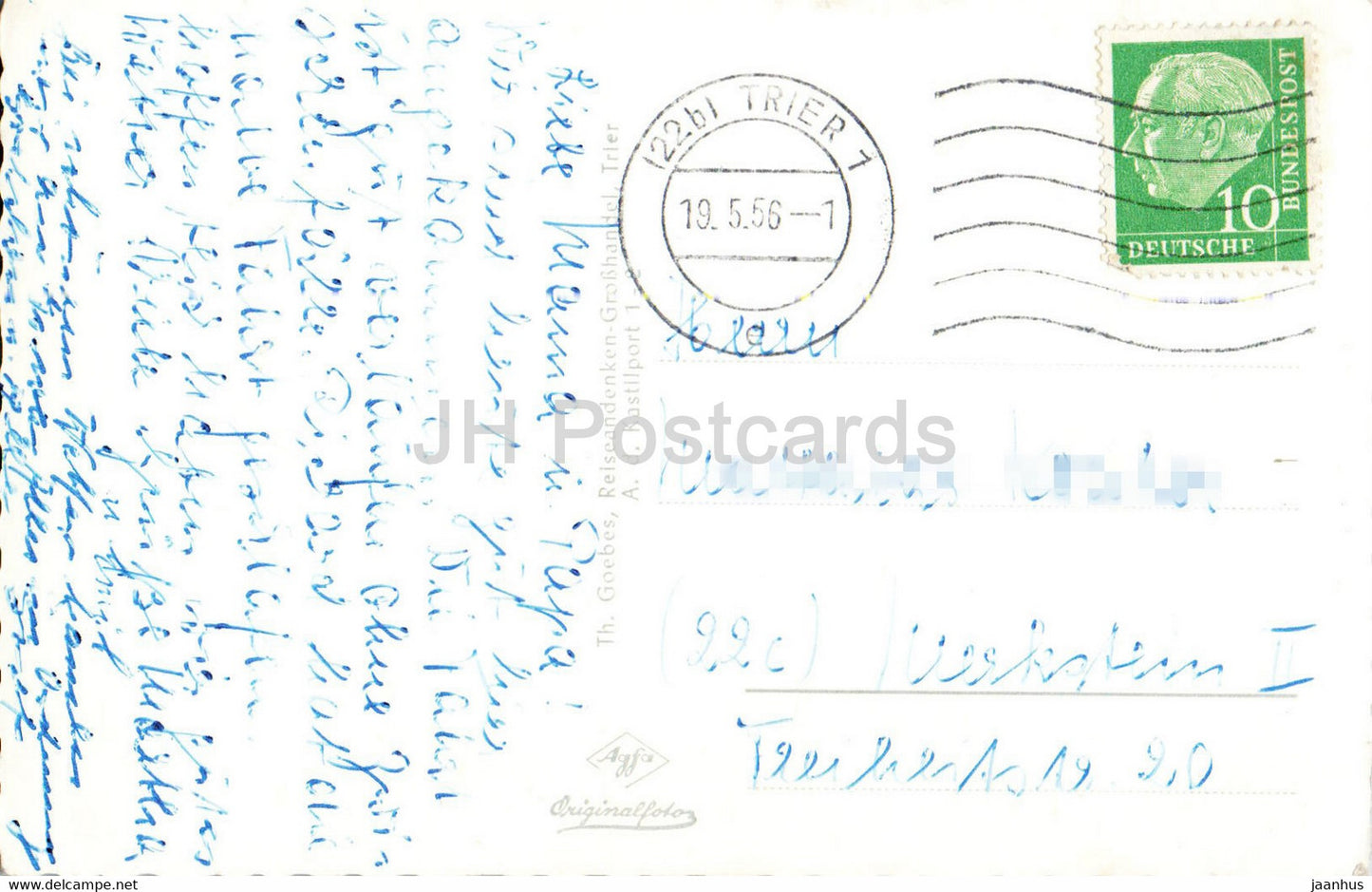 Gruss aus der Romerstadt Trier - Porta Nigra - Romerbrucke - Amphithéâtre - carte postale ancienne - 1956 - Allemagne - utilisé