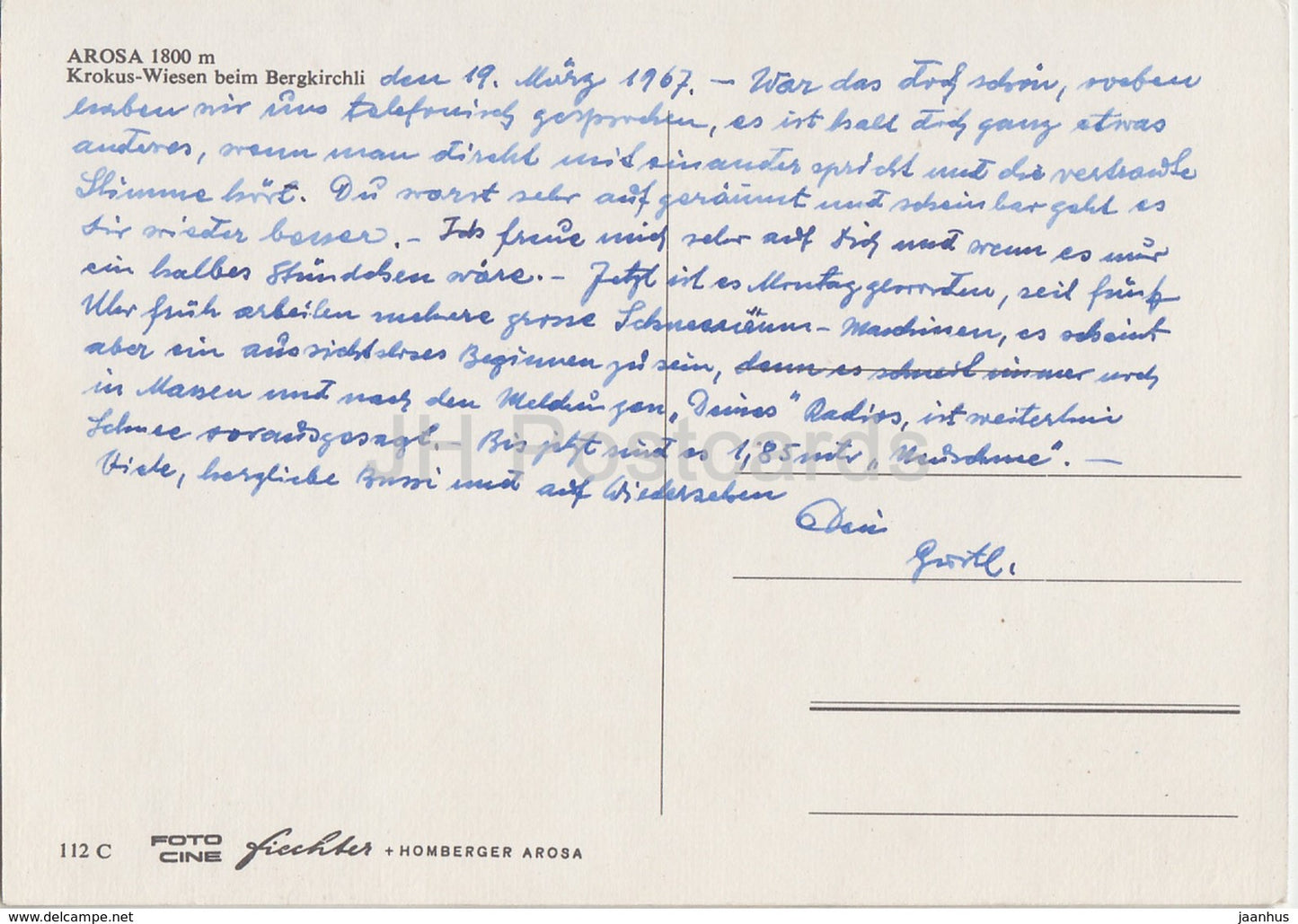 Arosa 1800 m - Krokus-Wiesen beim Bergkirchli - church - Switzerland - used