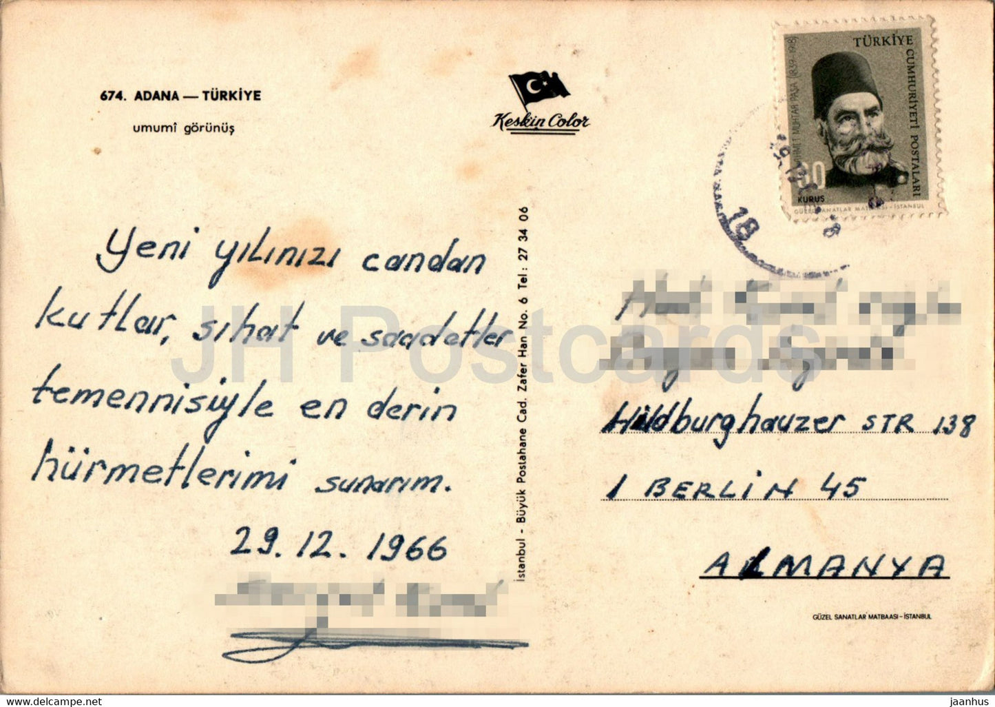 Adana - umumi gorunus - Gesamtansicht - 674 - 1966 - Türkei - gebraucht