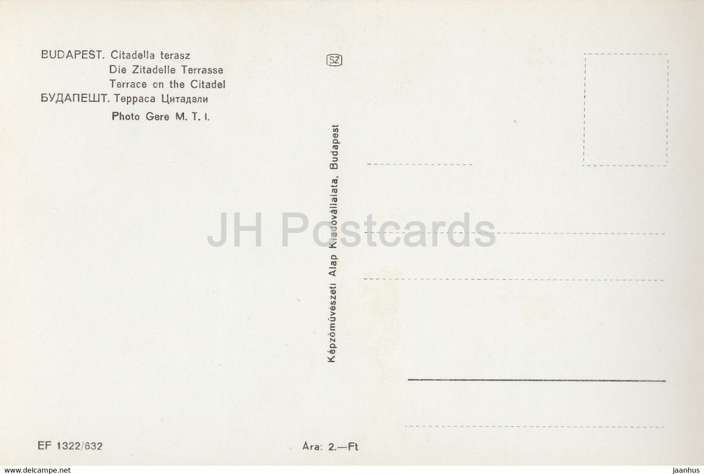Budapest - Terrace on the Citadel - Citadella - restaurant - Hungary - unused