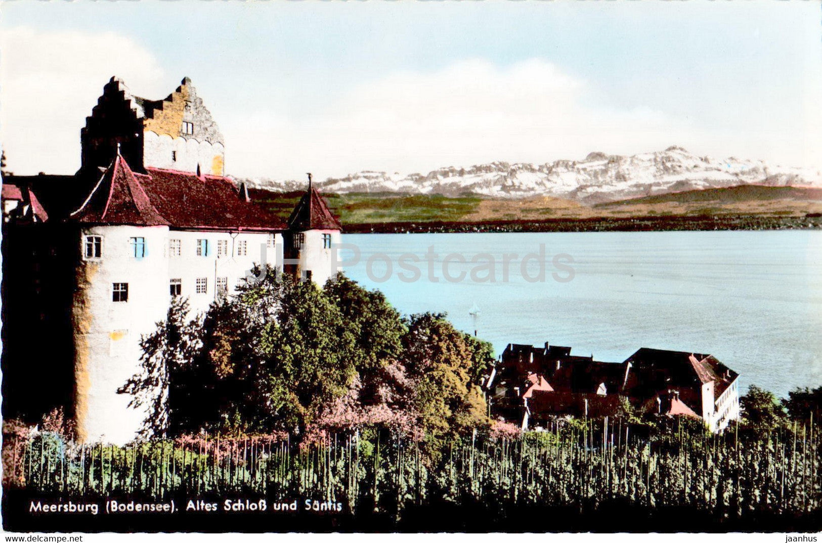 Meersburg - Altes Schloss und Santis - castle - old postcard - Germany - unused - JH Postcards