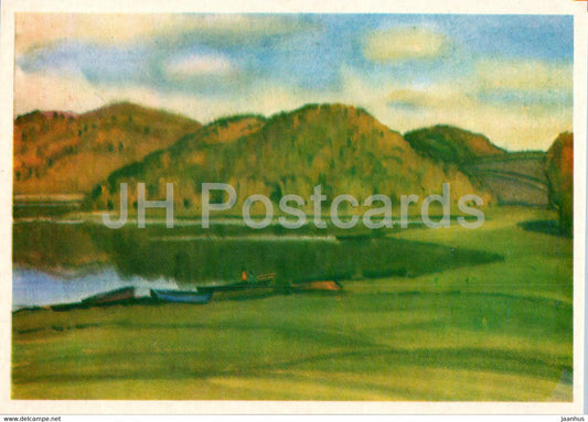 painting by V. Rogachev - September in the middle Urals - Urals - Russian art - 1984 - Russia USSR - unused - JH Postcards
