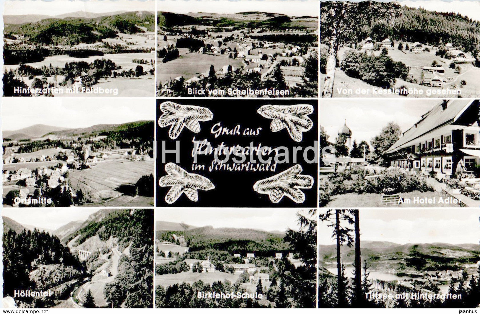 Gruss aus Hinterzarten im Schwarzwald - Hotel Adler - Hollental - Birklehof Schule - 1961 - Germany - used - JH Postcards