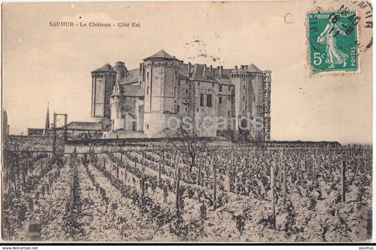 Saumur - Le Chateau - Cote Est - castle - old postcard - France - used - JH Postcards