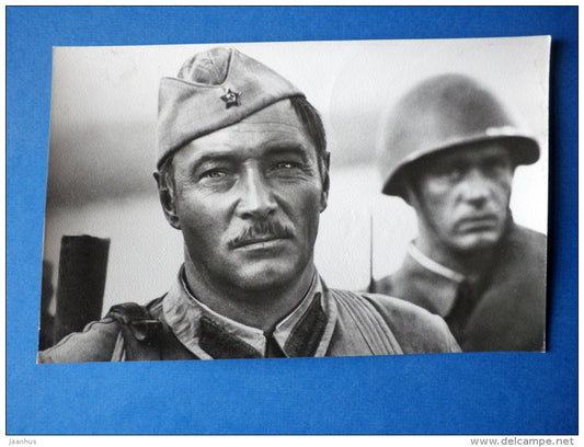 russian actor Vyacheslav Tikhonov - Nikolay Streltsov in They Fought for Their Country - 1978 - Russia USSR - unused - JH Postcards