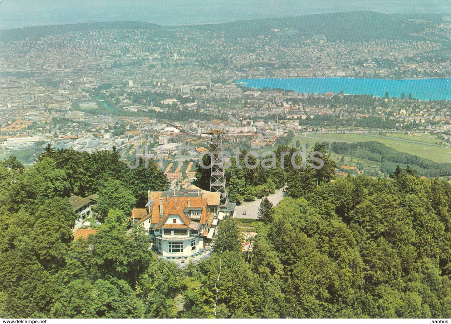 Uetliberg 873 m - Berghaus Uto Kulm mit Blick auf Zurich - 4006 - 1975 - Switzerland - used - JH Postcards