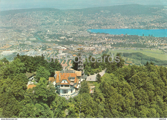 Uetliberg 873 m - Berghaus Uto Kulm mit Blick auf Zurich - 4006 - 1975 - Switzerland - used - JH Postcards