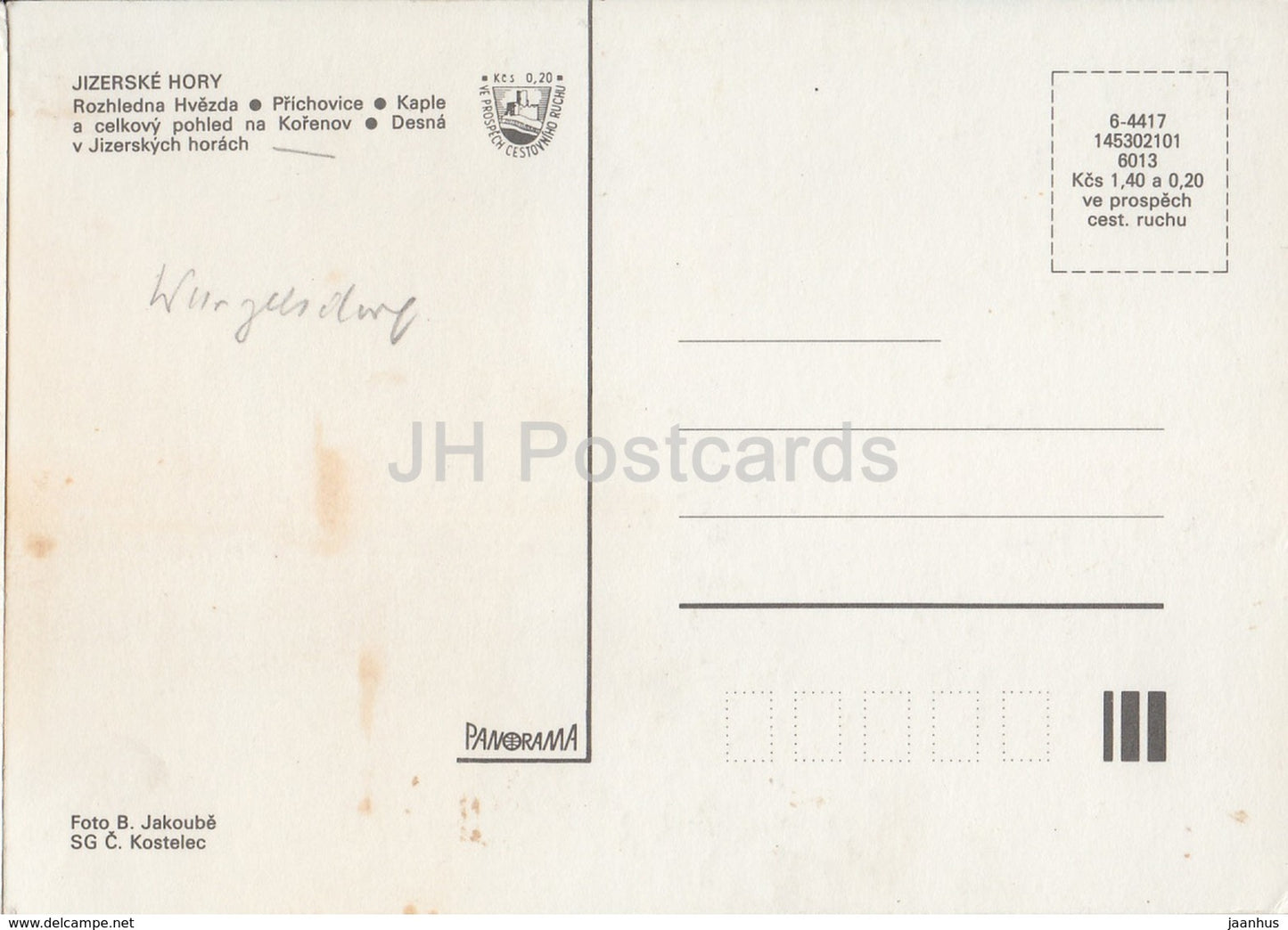 Jizerske Hory - winter - Hvezda tower - Prichovice - chapel - multiview - Czechoslovakia - Czech Republic - used