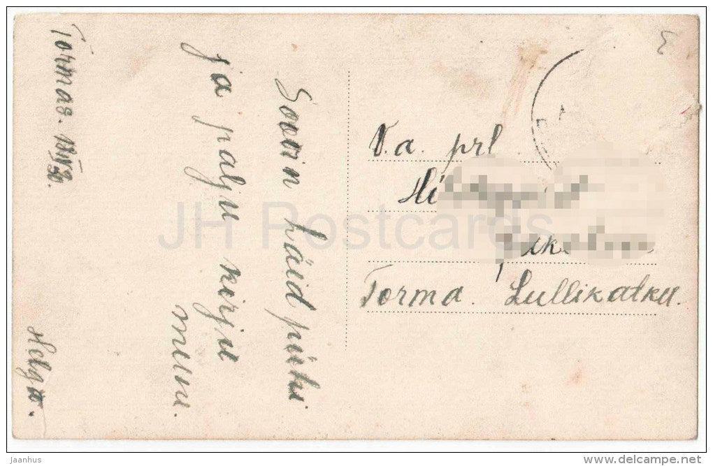 man - roses - letter - flowers - SAPI 2558 - old postcard - circulated in Estonia 1930 - JH Postcards
