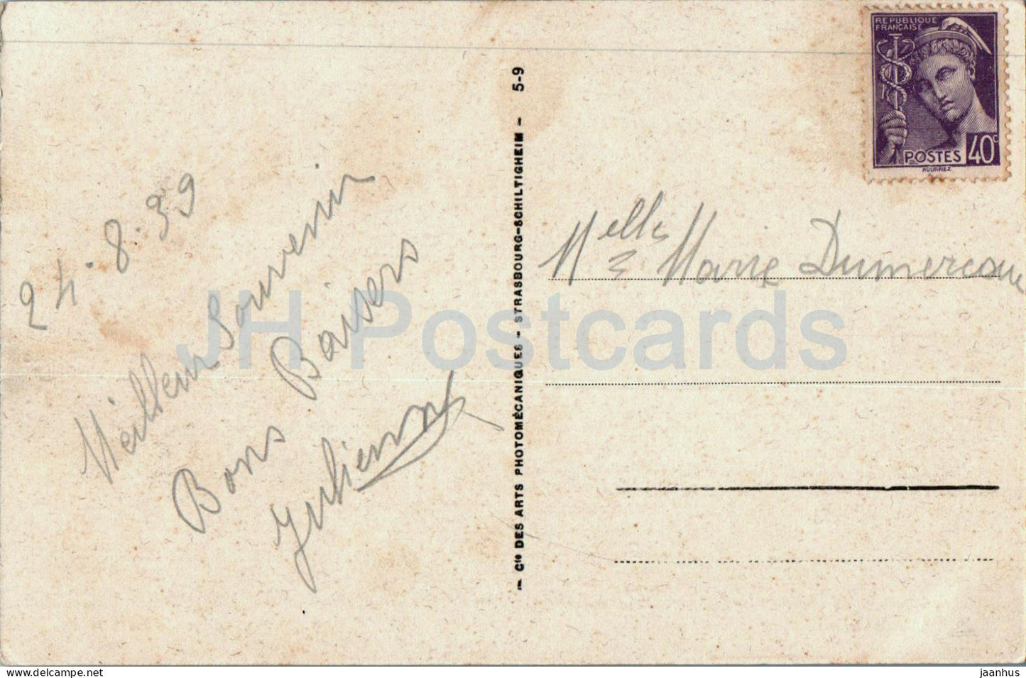 Dinan - Vue prise du Saut a l'ane - 4 - old postcard - 1939 - France - used