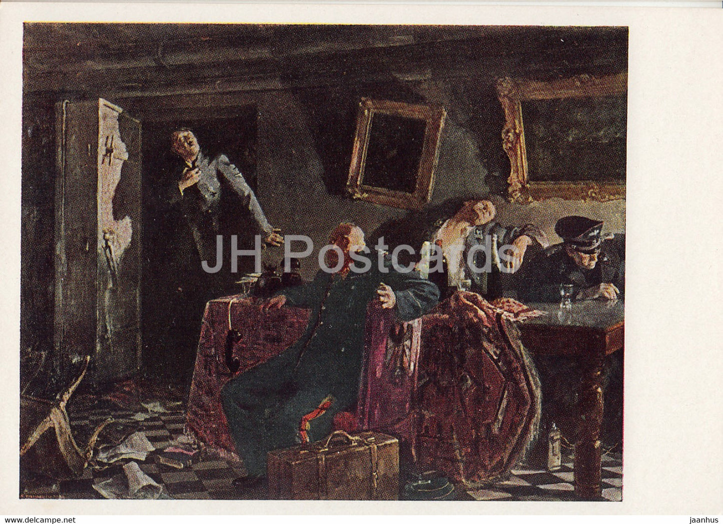 painting by Kukryniksy - The End - Reich Chancellery bunker - Hitler - Russian art - 1965 - Russia USSR - unused - JH Postcards