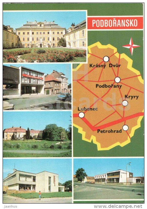 Podborany - Podboransko - Krasny Dvur - Petrohrad - Kryry - Lubenec - Czechoslovakia - Czech - used 1977 - JH Postcards