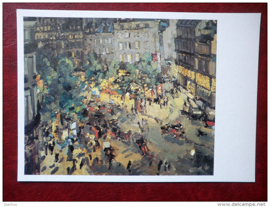 painting by Konstantin Korovin , Paris . Boulevard des Capucines , 1911 - russian art - unused - JH Postcards