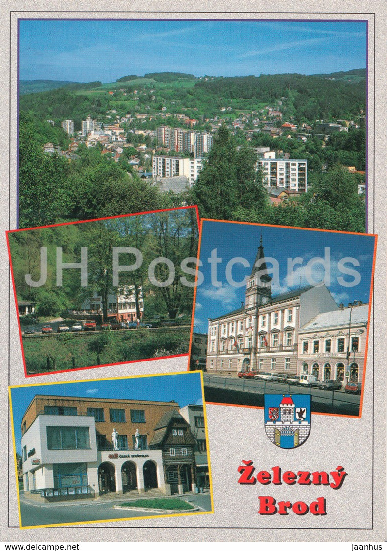 Zelezny Brod - general view - spalov - town hall - museum - 2000 - Czech Republic - used - JH Postcards