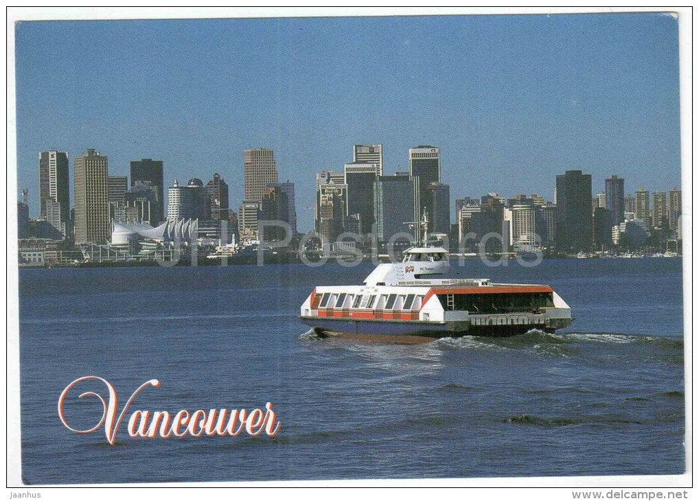 linking downtown with the North shore is the Seabus - passenger boat - British Columbia - Vancouver - Canada - unused - JH Postcards