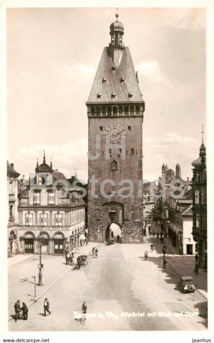Speyer a Rh - Altportel mit Blick auf Dom - old postcard - Germany - unused - JH Postcards
