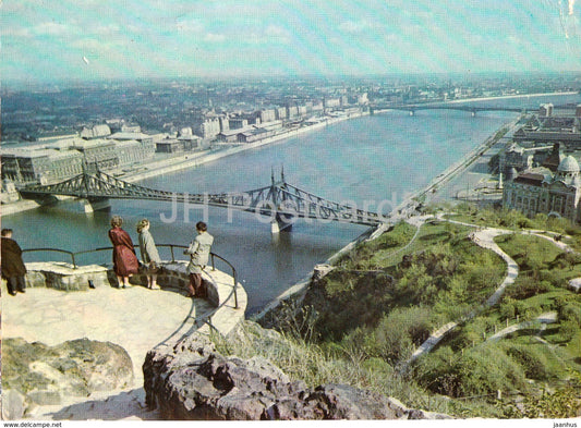 Budapest - View of the town with Danube river - 1960 - Hungary - used - JH Postcards