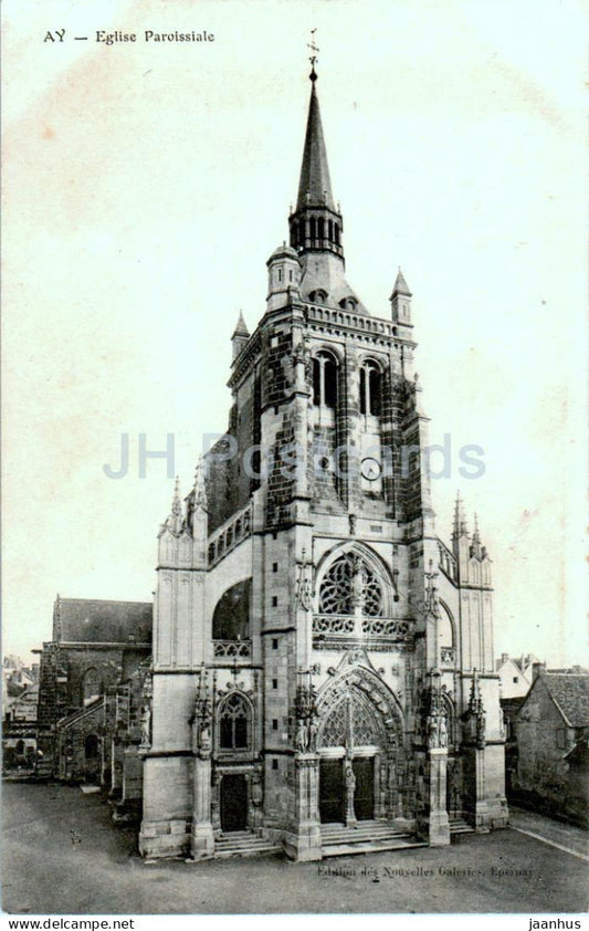 Ay Champagne - Eglise Paroissiale - church - old postcard - France - unused - JH Postcards