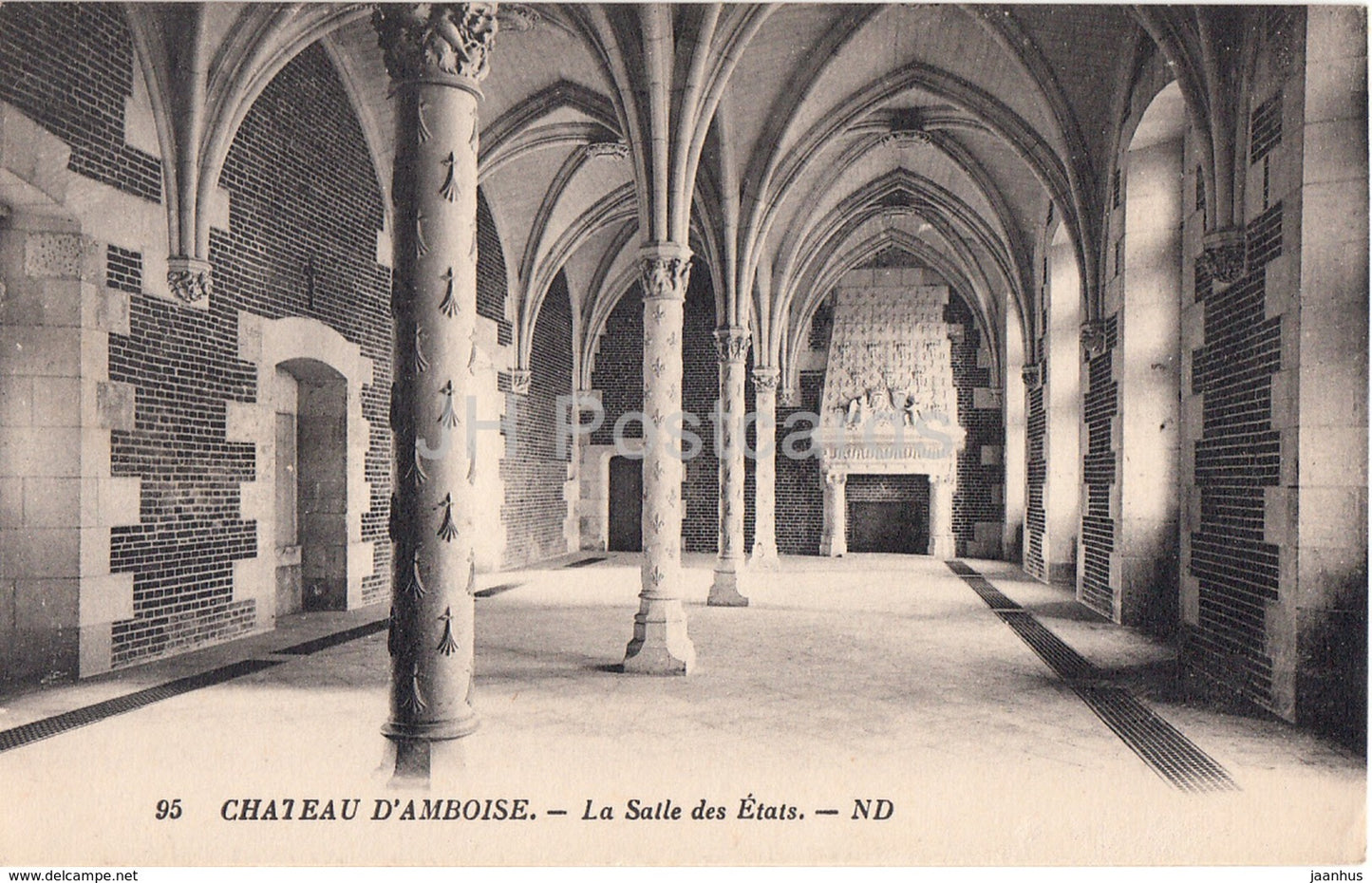 Chateau d' Amboise - La Salle des Etats - castle - 95 - old postcard - France - unused