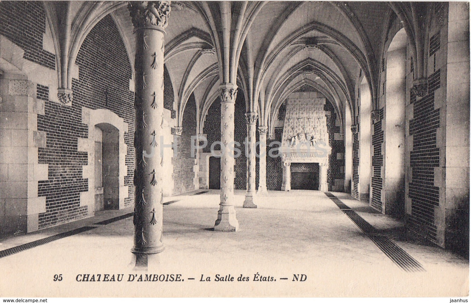 Chateau d' Amboise - La Salle des Etats - castle - 95 - old postcard - France - unused