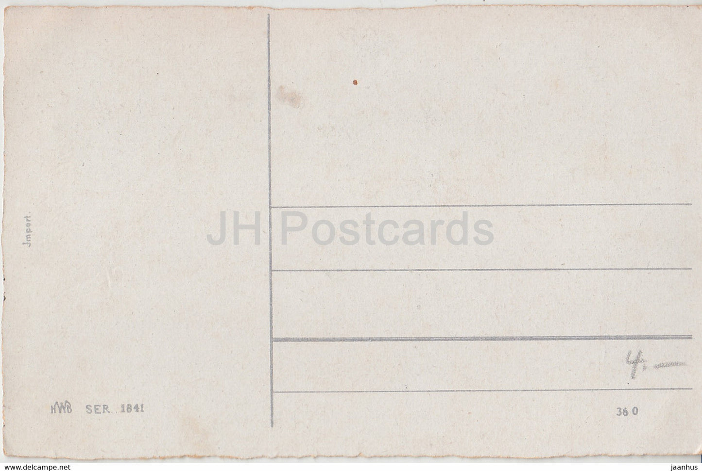 Pfingstgrußkarte - Herzliche Pfingstgrusse - Birke - Boot - HWB SER 1841 - alte Postkarte - Deutschland - unbenutzt