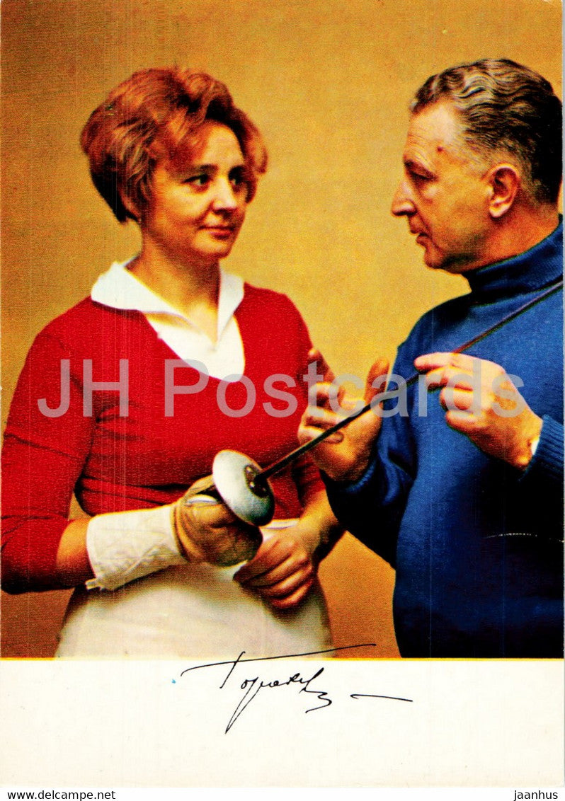 Galina Gorokhova - fencing - Soviet champions - sports - 1974 - Russia USSR - unused - JH Postcards
