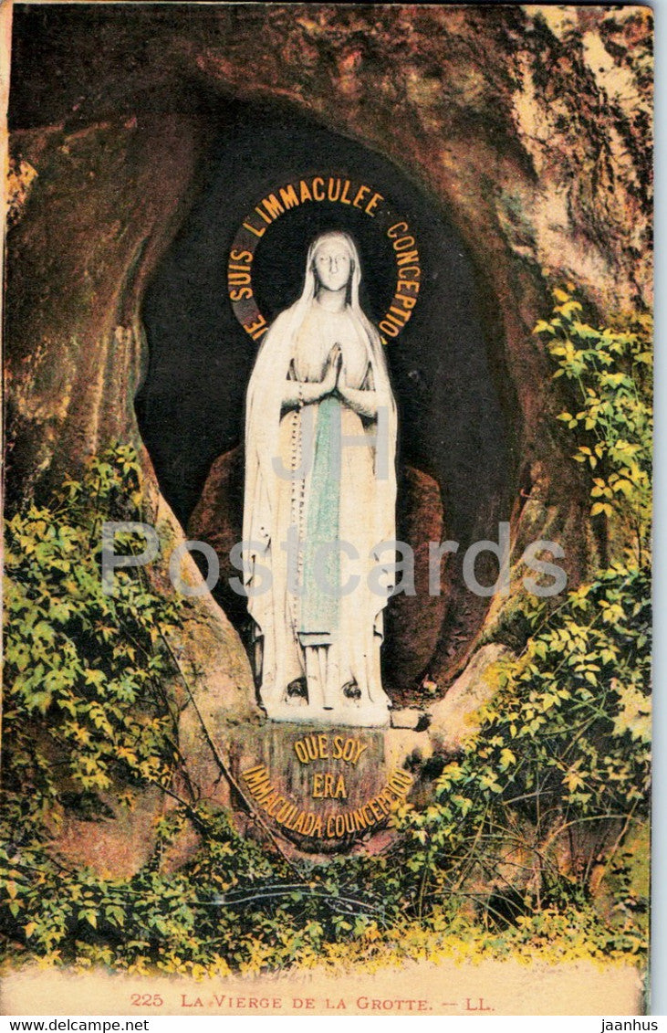 Lourdes - La Vierge de la Grotte - 225 - old postcard - France - used - JH Postcards