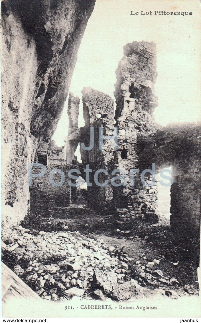 Carbrerets - Ruines Anglaises - ruins - 911 - old postcard - 1929 - France - used - JH Postcards