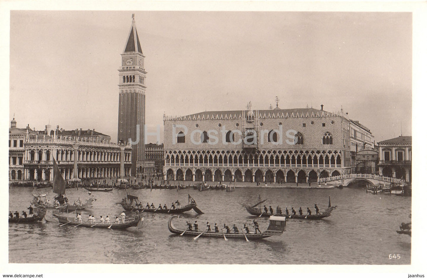 Venezia - Vendig - Venice - Palace of the Doges on the Great Channel - 645 - old postcard - Italy - unused - JH Postcards