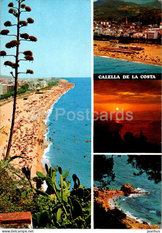 Calella de la Costa - beach - multiview - 641 - 1973 - Spain - used - JH Postcards
