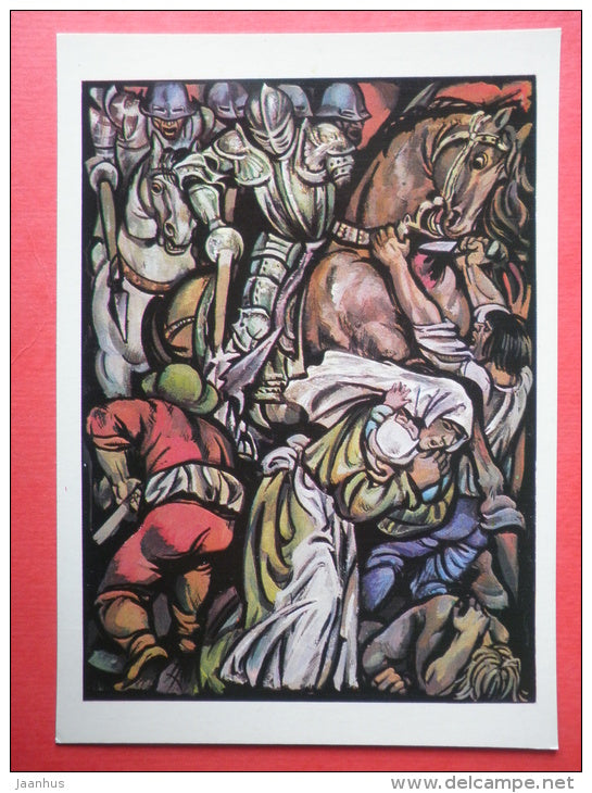 Enemy - horse - The Legend of Thyl Ulenspiegel and Lamme Goedzak by de Coster - 1975 - Russia USSR - unused - JH Postcards