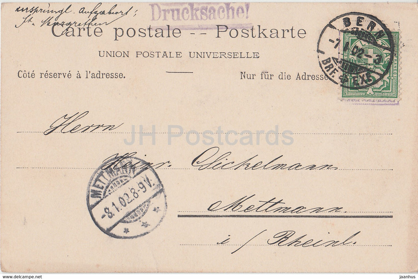 Bern - Bern - Kornhausbrücke - Brücke - 450 - alte Postkarte - 1902 - Schweiz - gebraucht