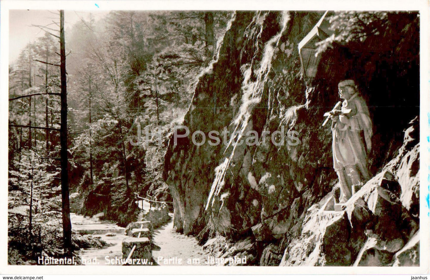 Hollental bad Schwarzw - Partie am Jagerpfad - old postcard - 1953 - Germany - used - JH Postcards